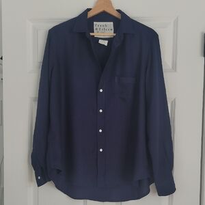 Frank & Eileen Deep Blue Button-front Shirt, Size S, "EILEEN" STYLE